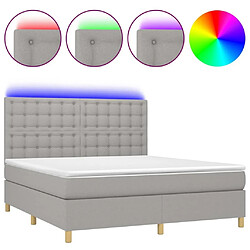 Sommier à lattes,Cadre à lattes de lit pour Adulte matelas et LED Gris clair 160x200 cm -MN90291