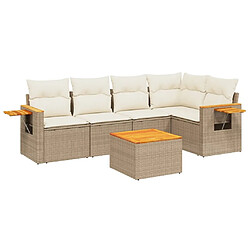 Maison Chic Salon de jardin avec coussins 6 pcs | Ensemble de Table et chaises | Mobilier d'Extérieur beige résine tressée -GKD16270