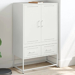 vidaXL Buffet haut blanc 68x39x111,5 cm acier