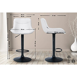 Acheter Non Lot de 2 tabourets de bar Vonore simili cuir noir