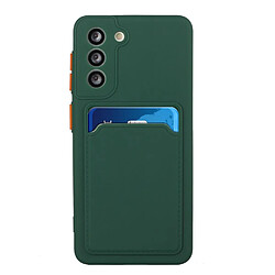 Coque en TPU antichoc avec porte-carte vert foncé pour votre Samsung Galaxy S22 5G