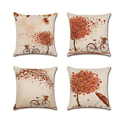 P98 4pcs 45 * 45cm Automne Fast Feuilles de feuilles Chaîne Taie d'oreiller Holiday Home Décoration Taie d'oreiller Sofa Coussin Coussin