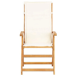 Maison Chic Lot de 2 Chaises inclinables de jardin - Fauteuil d'extérieur Marron Bois solide d'acacia -MN41832