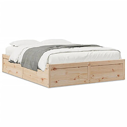 Avis Vidaxl Cadre de lit 140x190 cm bois de pin massif