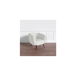 ICONIK INTERIOR Fauteuil avec Accoudoirs En Bouclette Fausse Fourrure Tapissée - Boucles Blanches - Nuba Blanc pas cher