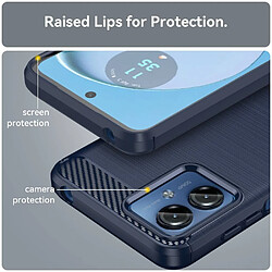 Avis Htdmobiles Coque pour Motorola Moto G14 - housse etui silicone gel carbone + film ecran - BLEU FONCE