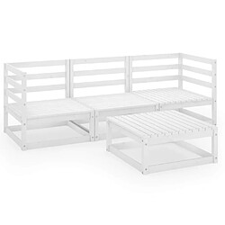 Maison Chic Salon de jardin 4 pcs - Table et chaises d'extérieur - Mobilier/Meubles de jardin Moderne Blanc Bois de pin massif -MN91586