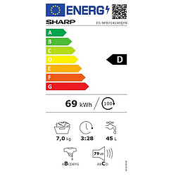 Lave-linge hublot 7kg 1400 tours/min blanc - ESNFB7141WD - SHARP