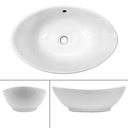 Ecd Germany Lavabo 590 x 385 x 200 mm en céramique blanche