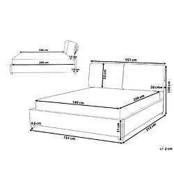 Avis Beliani Lit double en tissu beige 140 x 200 cm BELFORT