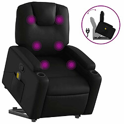 Maison Chic Fauteuil Relax pour salon, Fauteuil inclinable de massage Noir Similicuir -GKD70015