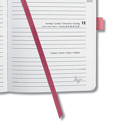 SIGEL J0207 Agenda semainier Jolie 2020, couverture rigide, 13, 5 x 20, 3 cm, rose foncé et argent pas cher