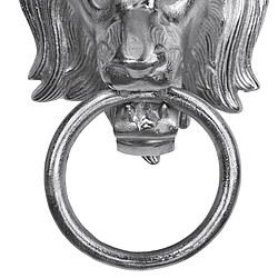 Avis WOMO-DESIGN Porte-Serviettes Tête de Lion, 10 x 31 cm, Argent, en Aluminium Nickelé, Heurtoir de Porte, Accessoire Salle de Bain WC, Décoration Maison, Anneau Figurine Murale, Symbolisme Intemporel