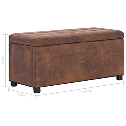 Helloshop26 Pouf de rangement 87,5 cm marron synthétique daim 02_0010751 pas cher