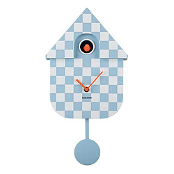 Avis Karlsson Horloge murale moderne Cuckoo Checker bleu clair et blanc.