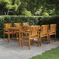 Salle à manger de jardin 7 pcs,Table et chaise à dîner Bois d'acacia massif -MN67043