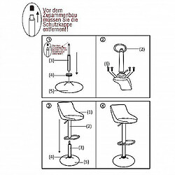 Helloshop26 Tabouret de bar design noir 19_0000385 pas cher