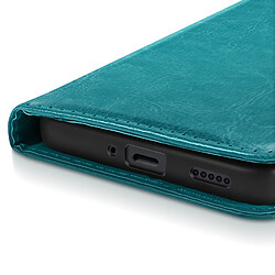 Mayaxess Étui pour Xiaomi 14T Pro Portefeuille avec Dragonne Turquoise pas cher