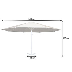 Avis Decoshop26 Parasol de jardin extérieur Ø 5m Polyester Alu Mât Blanc 28kg anthracite sans pied 04_0003854