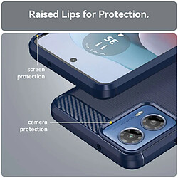 Avis Htdmobiles Coque pour Motorola Moto G34 5G - housse etui silicone gel carbone + verre trempe - BLEU FONCE