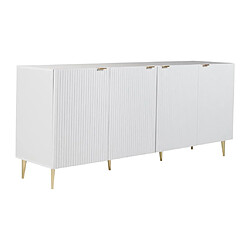 Avis Vente-Unique Buffet avec 4 portes en MDF et acier - Blanc et doré - YESINIA