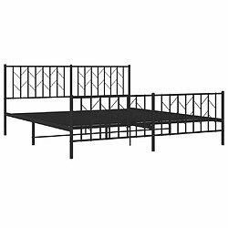 Acheter Maison Chic Cadre/structure de lit métal et tête de lit + pied de lit pour adulte - Lit Moderne Chambre noir 183x213 cm -MN92851