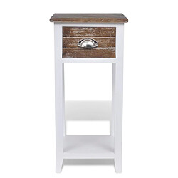 Acheter Maison Chic Table de chevet,Table de nuit,Table d'appoint pour salon avec 1 tiroir Marron et blanc -MN31462