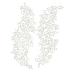 Blanc Dentelle Florale Appliques Guipure Brodé Patches De Mariée En Dentelle à Motifs