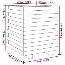 vidaXL Jardinière 40x40x49,5 cm bois massif douglas pas cher