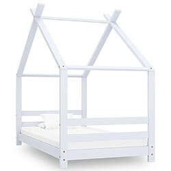 Maison Chic Lit d'Enfant Chambre - Cadre de lit pour enfant Blanc Bois de pin massif 80x160 cm -MN61283