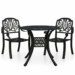 Maison Chic Table de bistro et chaises d'extérieur 3 pcs,Ensemble de bistro de jardin pour relax Aluminium coulé Noir -GKD362014