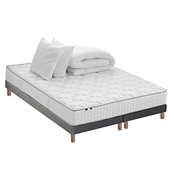 Idliterie Ensemble Matelas 100% latex 5 zones ORIGINEL + Sommier + oreiller + couette - Fabriqué en France