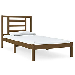 vidaXL Cadre de lit sans matelas marron miel 100x200cm bois pin massif