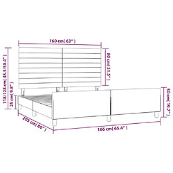 vidaXL Cadre de lit sans matelas crème 160x200 cm tissu pas cher