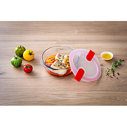 Pyrex PLAT ROND 2.3L 26CM AVEC COUVERCLE BOUTON VAPEUR COOK AND HEAT