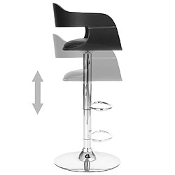 Avis vidaXL Tabouret de bar Noir Similicuir