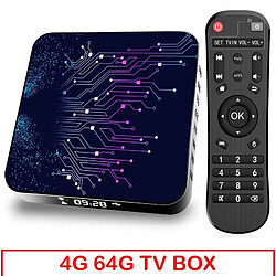 4 64Gb Tv Box Tp02 Rk3318 Android 10 Tv Box Avec Prise Télécommande 4 64G_Bu pas cher