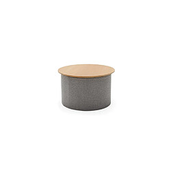 Avis Inside 75 INNOVATION LIVING Pouf design PAUKE POUF Ø62 tissu 533 bouclé gris cendre