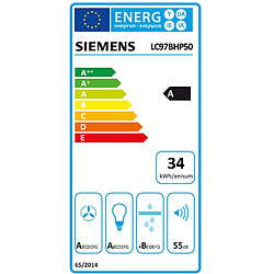 Hotte décorative murale 90cm 55db 718m3/h inox - lc97bhp50 - SIEMENS