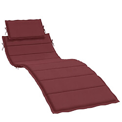 vidaXL Coussin de chaise longue rouge bordeaux mélangé 186x58x3 cm