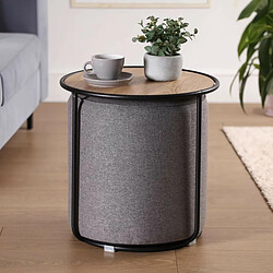 Table d'appoint Versa Gris 44 x 44 x 44 cm Pouf 2 Pièces