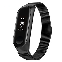 PHONECARE Bracelet Milanese Loop Fermoir Magnétique - Xiaomi Mi Band 3 - Noir