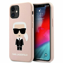 Karl Lagerfeld Fullbody Silicone Iconic - Etui iPhone 12 Mini (Rose clair)