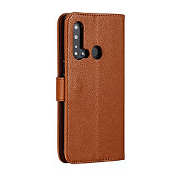 Wewoo Housse Coque Étui en cuir à rabat horizontal avec texture de litchi et plumes pour portefeuille et support et fentes cartes Huawei P20 Lite 2019 / Nova 5i marron pas cher