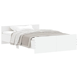 Maison Chic Lit adulte - Cadre Structure de lit avec tête de lit Contemporain/pied de lit blanc 120x190 cm -MN65718