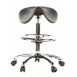 Hjh Office Siège technique/ Tabouret technique / Tabouret pivotant TOP WORK 13, mousse rigide, noir, chromé