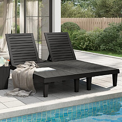 Maison Chic Chaise longue | Transat Bain de soleil double noir 155x138x83 cm polypropylène -GKD77716