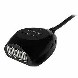 STARTECH Câble USB 2.0 actif de 15m + Rallonge USB 2.0 avec hub à 4 ports - Noir - 4 USB Port(s)