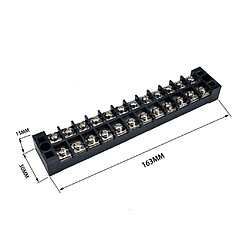 Acheter 5 pièces double rangée 12 Position vis borne bande 25A 600V + 12 Postions pré isolé Terminal barrière bande rouge/noir 10 pièces