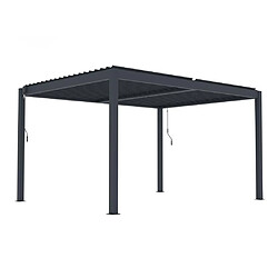 Vente-Unique Pergola bioclimatique autoportante en aluminium avec lames orientables 12 m² anthracite - CASSAPIA